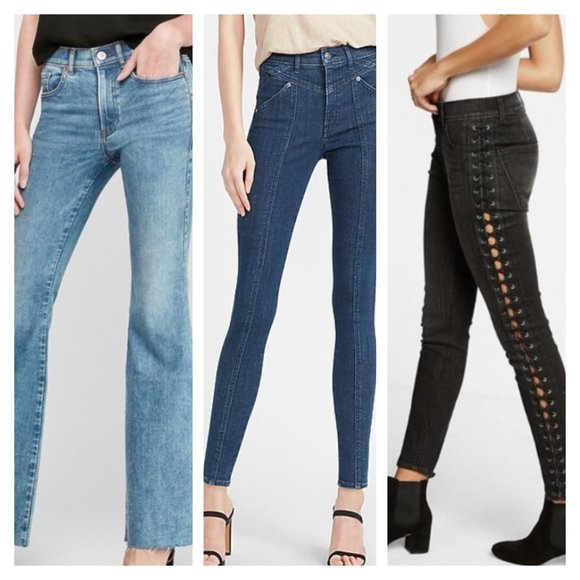 Express Denim - Women's High Waist Tall Size 6 / 6L / 6T Express Denim Jeans LOT